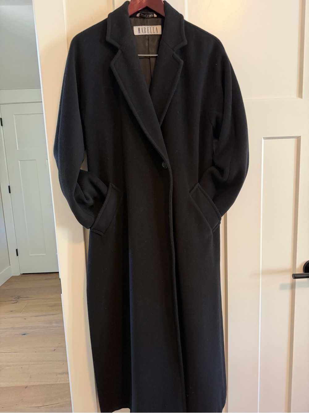 Made in Italy 🇮🇹 Black virgin Wool, Angora, Trench, Maxi Coat. Priced to sell!
